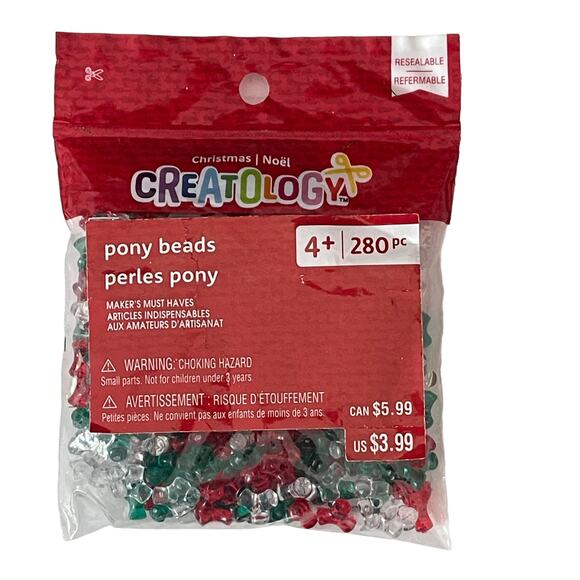 Creatology Pony Beads & Foam Stickers 11 Bags Christmas Holiday 3,840 Pieces - Picture 7 of 8